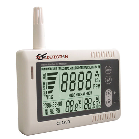 MEDIDOR CALIDAD AIRE CO2, TEMP; %RH BLANCO SOBREMESA - Tienda de Salud  Geoambiental